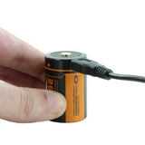 Fitorch UC20R 26350 2000mAh 3.7V Protected Lithium Ion (Li-ion) Button Top Battery with Built-In Micro USB Charge Port