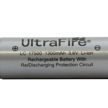 UltraFire UF 17500 1300mAh 3.7V Protected Lithium Ion (Li-ion) Button Top Battery - Bulk