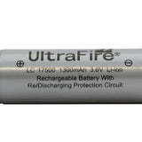 UltraFire UF 17500 1300mAh 3.7V Protected Lithium Ion (Li-ion) Button Top Battery - Bulk