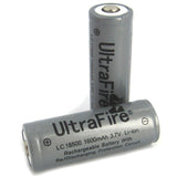 UltraFire LC 18500 1600mAh 3.7V Protected Lithium Ion (Li-ion) Button Top Battery - Bulk