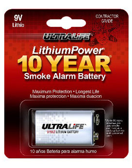 Ultralife 9V Lithium Smoke Alarm Battery
