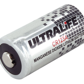 UltraLife UB123A CR123A 1650mAh 3V Lithium (LiMnO2) Button Top Photo Battery - Bulk - Made in the USA