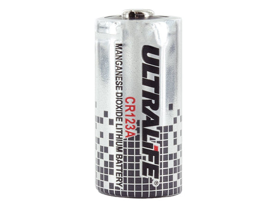 UltraLife UB123A CR123A 1650mAh 3V Lithium (LiMnO2) Button Top Photo Battery - Bulk - Made in the USA