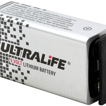 UltraLife Long-Life U9VL 9V 1200mAh Lithium (LiMnO2) Battery - Snap Connectors - 1 Piece Bulk - With Cap