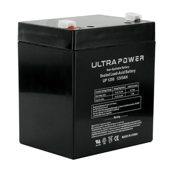 UltraPower UP1250F1 5Ah 12V Rechargeable Sealed Lead Acid (SLA) Battery - F1 Terminal