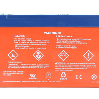 UltraPower UP1290F2 9Ah 12V Rechargeable Sealed Lead Acid (SLA) Battery - F2 Terminal