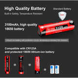 Klarus XT11GT Pro V2.0 USB-C Rechargeable Tactical LED Flashlight - Luminus SST-70 - 3300 Lumens - Uses 2 x CR123A or 1 x 18650 (Included) - Black or Wolf Grey