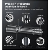 Klarus XT11GT Pro V2.0 USB-C Rechargeable Tactical LED Flashlight - Luminus SST-70 - 3300 Lumens - Uses 2 x CR123A or 1 x 18650 (Included) - Black or Wolf Grey