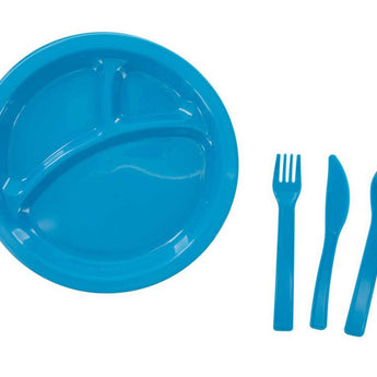 Ultimate Survival Technologies Picnic Set / Camping Dinner Set - Includes 4 x Plates, 4 x Forks, 4 x Knives and 4 x Spoons