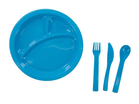 Ultimate Survival Technologies Picnic Set / Camping Dinner Set - Includes 4 x Plates, 4 x Forks, 4 x Knives and 4 x Spoons