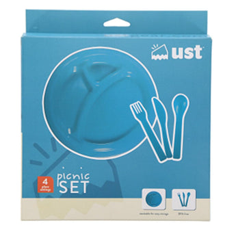 Ultimate Survival Technologies Picnic Set / Camping Dinner Set - Includes 4 x Plates, 4 x Forks, 4 x Knives and 4 x Spoons