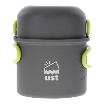 Ultimate Survival Technologies Solo Cook Kit - Hard Anodized Aluminum - Includes Pot with Lid / Frying Pan - Silicone Handles