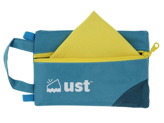 Ultimate Survival Technologies MicroFiber Towel 1.0 with Travel Pouch - 20 x 16-inch Camping Towel - Orange