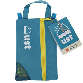 Ultimate Survival Technologies MicroFiber Towel 1.0 with Travel Pouch - 20 x 16-inch Camping Towel - Orange