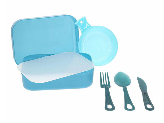 Ultimate Survival Technologies PackWare Mess Kit - Includes Cup, Cutting Board / Strainer, Eating Utensils and Storage Container / Bowls - Orange