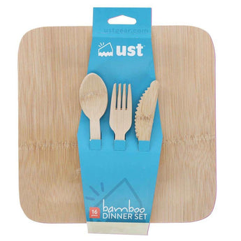 Ultimate Survival Technologies Bamboo Dinner Set with Utensils - 12 Piece Set