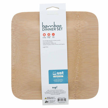 Ultimate Survival Technologies Bamboo Dinner Set with Utensils - 12 Piece Set