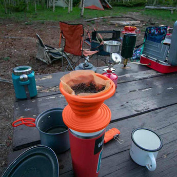 Ultimate Survival Technologies FlexWare Coffee Drip - Heat-Resistant Silicone - 3.25 x 4.5-inch Collapsible #2 Cone Filter Holder - Orange