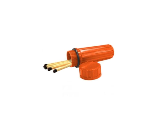 Ultimate Survival Technologies Waterproof Match Storage Case with Spare Flint on Bottom - Orange (20-310-009)