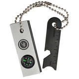 Ultimate Survival Technologies FlintBar 7-in-1 Multi-Tool - Includes Striker, Tinder Scraper, Wrench, Compass, Flint, Ruler and Mirror - Aluminum (20-MTL0007)