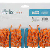Ultimate Survival Technologies Guy Line Reflective Rope - 4 x 13-foot (4cm) Cords - Orange
