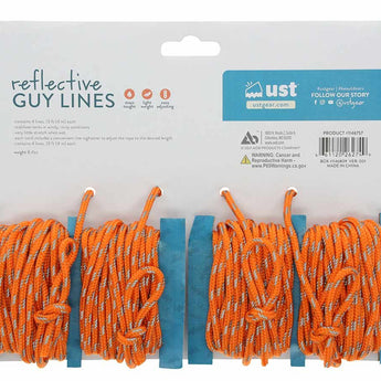 Ultimate Survival Technologies Guy Line Reflective Rope - 4 x 13-foot (4cm) Cords - Orange