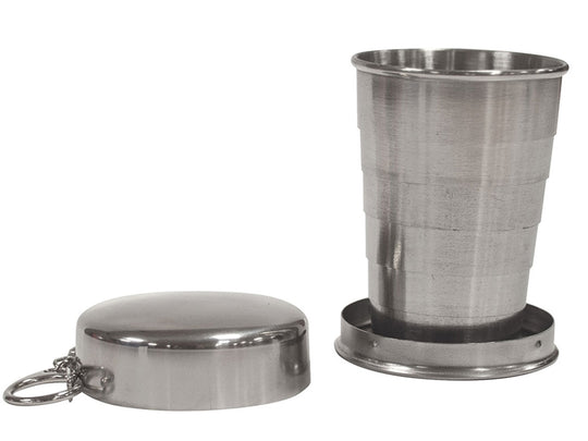 Ultimate Survival Technologies Heritage Packable Cup - Stainless Steel Collapsible Camping Cup with Clip (20-12151)