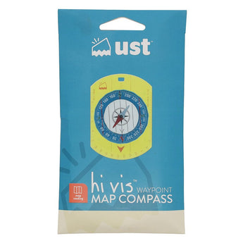 Ultimate Survival Technologies Hi Vis Waypoint Map Compass with Measuring Scales and Breakaway Lanyard