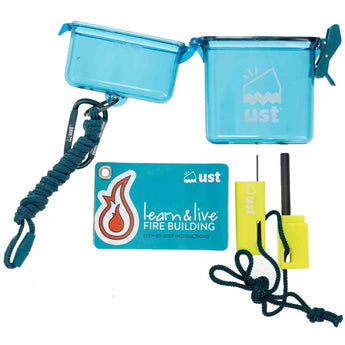 Ultimate Survival Technologies Learn and Live Fire Starting Kit Combo - Pairs Pocket Guide with Fire Starter and Tinder