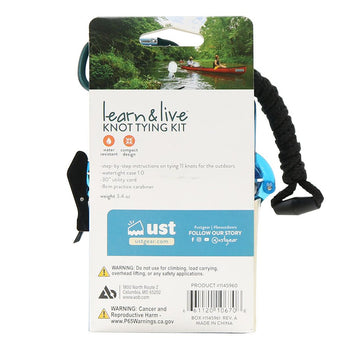 Ultimate Survival Technologies Learn and Live Knot Tying Kit Combo - Pairs Pocket Guide with 2 x 15-Inch Cord