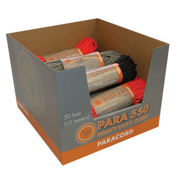 Ultimate Survival Technologies Para 550 Heavy Duty Cord Point-of-Sale Display Box (PDQ) - 50 Foot - Hank 50ft - Includes 12 Hanks of 550 Paracord - Assorted Colors (20-5C50-A12)
