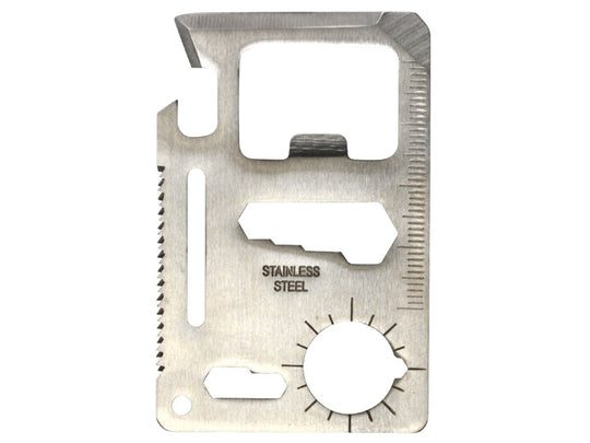 Ultimate Survival Technologies Survival Card Tool 0.5 Multi-Tool - 11 Total Tools - Protective Sheath - Stainless Steel (20-MTL0004-02)