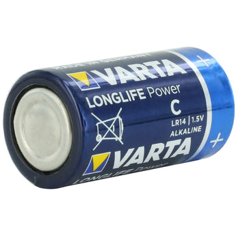 Varta Long Life Power C 1.5V Alkaline Button Top Batteries - Retail Packaging, Sold Individually