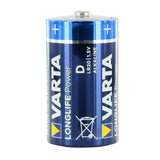 Varta Long Life Power D 1.5V Alkaline Button Top Batteries - Retail Packaging, Sold Individually
