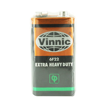 Vinnic ER6F22MSG 9V 330mAh Extra Heavy Duty Battery with Snap Connector - 1pc Shrink Wrap