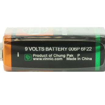 Vinnic ER6F22MSG 9V 330mAh Extra Heavy Duty Battery with Snap Connector - 1pc Shrink Wrap