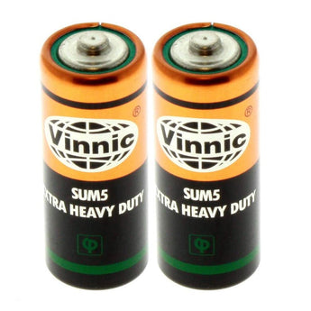 Vinnic ER1NMSG N 1.5V 400mAh Extra Heavy Duty Button Top Batteries - 2pc Shrink Wrap