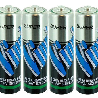 Vinnic Super Heavy Duty AA 1.5V Button Top Batteries - 2 or 4-Pack Shrink Wrap
