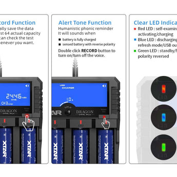 XTAR Dragon VP4L Plus 4 Slot Professional Battery Charger and Tester