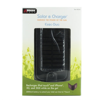 Wagan 2561 Exec Duo-Solar iPhone Charger/Leather Case