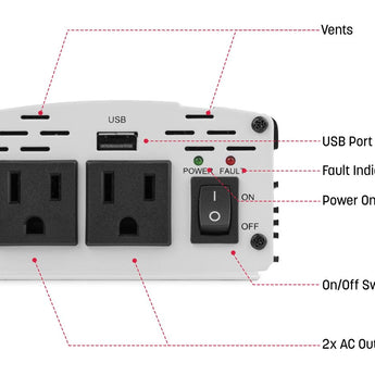 Wagan Slimline 500W Inverter