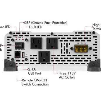Wagan Pure Line 3000W Pure Sine Inverter (ETL)