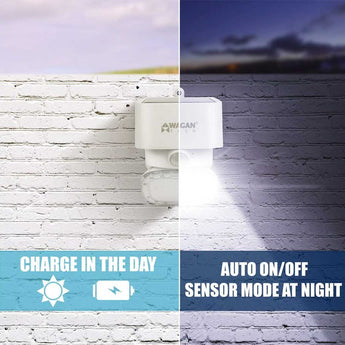 Wagan Solar Wall Light - 2000 Lumens - Includes Li-ion Battery Pack - White