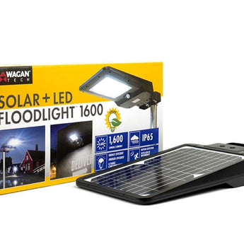 Wagan Solar LED Floodlight - 1600 Lumens - Includes Li-ion Battery Pack