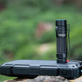 Olight Warrior Nano Rechargeable LED Flashlight - 1200 Lumens - Includes 1 x 18350 - Black or Red