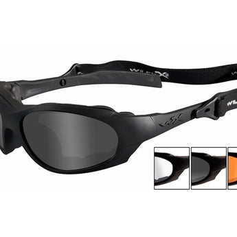 Wiley X XL-1 Advanced Changeable Sunglasses Rx Ready with High Velocity Protection - Matte Black Frame with Smoke Grey - Clear Lens Kit (291)