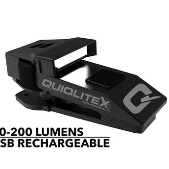 QuiqLite X2 USB Rechargeable White and White LED Light - 200 Lumens - Uses Built-in Li-ion Battery Pack