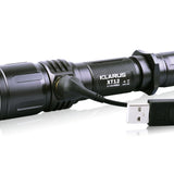 Klarus XT12 Rechargeable Flashlight with CREE XM-L2 U2 LED 930 Lumens - Grey Body - Uses 2 x CR123A or 1 x 18650