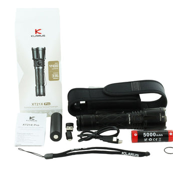 Klarus XT21X Pro Rechargeable LED Flashlight - CREE XHP70.2 - 4400 Lumens - Includes 1 x 21700