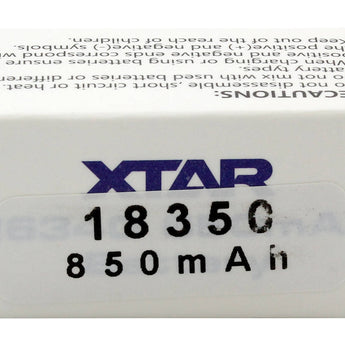 Xtar IMR 18350 850mAh 3.7V Protected High-Drain 4.25A Lithium Manganese (LiMn2O4) Button Top Battery - Boxed